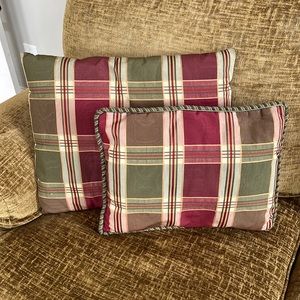Vintage Plaid Accent Pillows - Red, Green, Brown